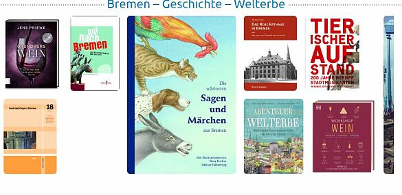 Screenshot der Webseite der Stadtbibliothek Bremen aus dem Bereich Bremen/Geschichte/Kultur/Welterbe