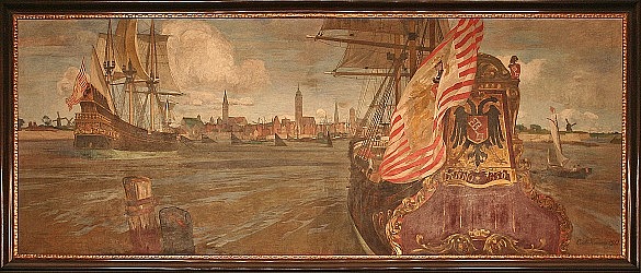 Bremenpanorama mit Segelschiffen im Vordergrund