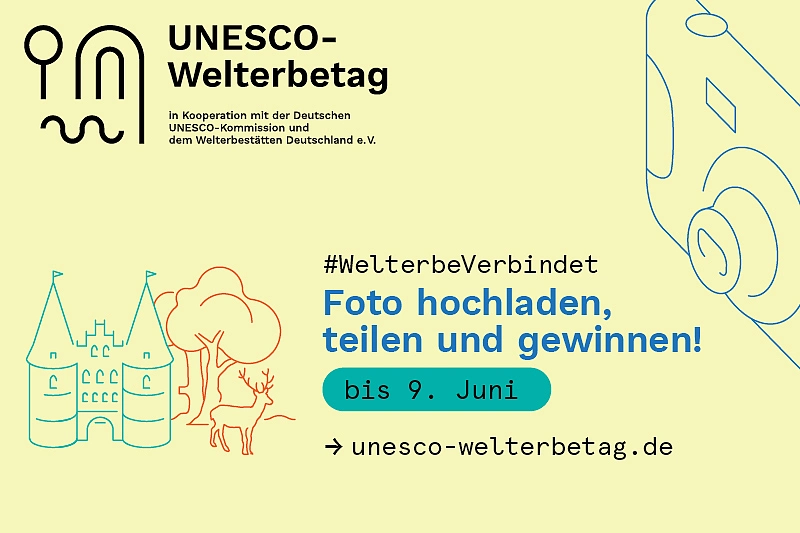 Grafik zum Fotowettbewerb zum UNESCO-Welterbetag.