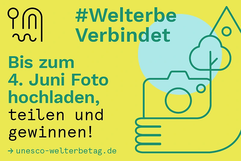 Logo des Fotowettbewerbs der UNESCO #WelterbeVerbindet
