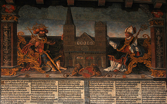 Wandgemälde die Gründung des Bistums Bremen