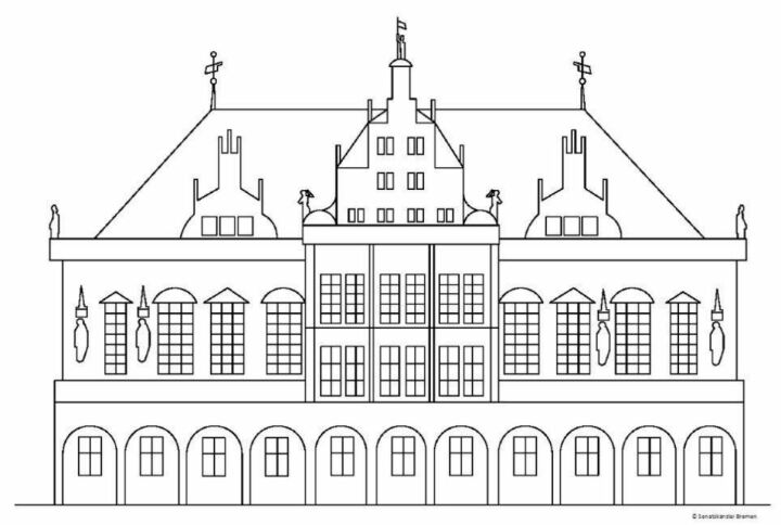 Ausmalbild Bremer Rathaus