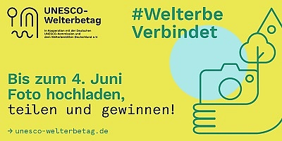 Logo des Fotowettbewerbs der UNESCO #WelterbeVerbindet