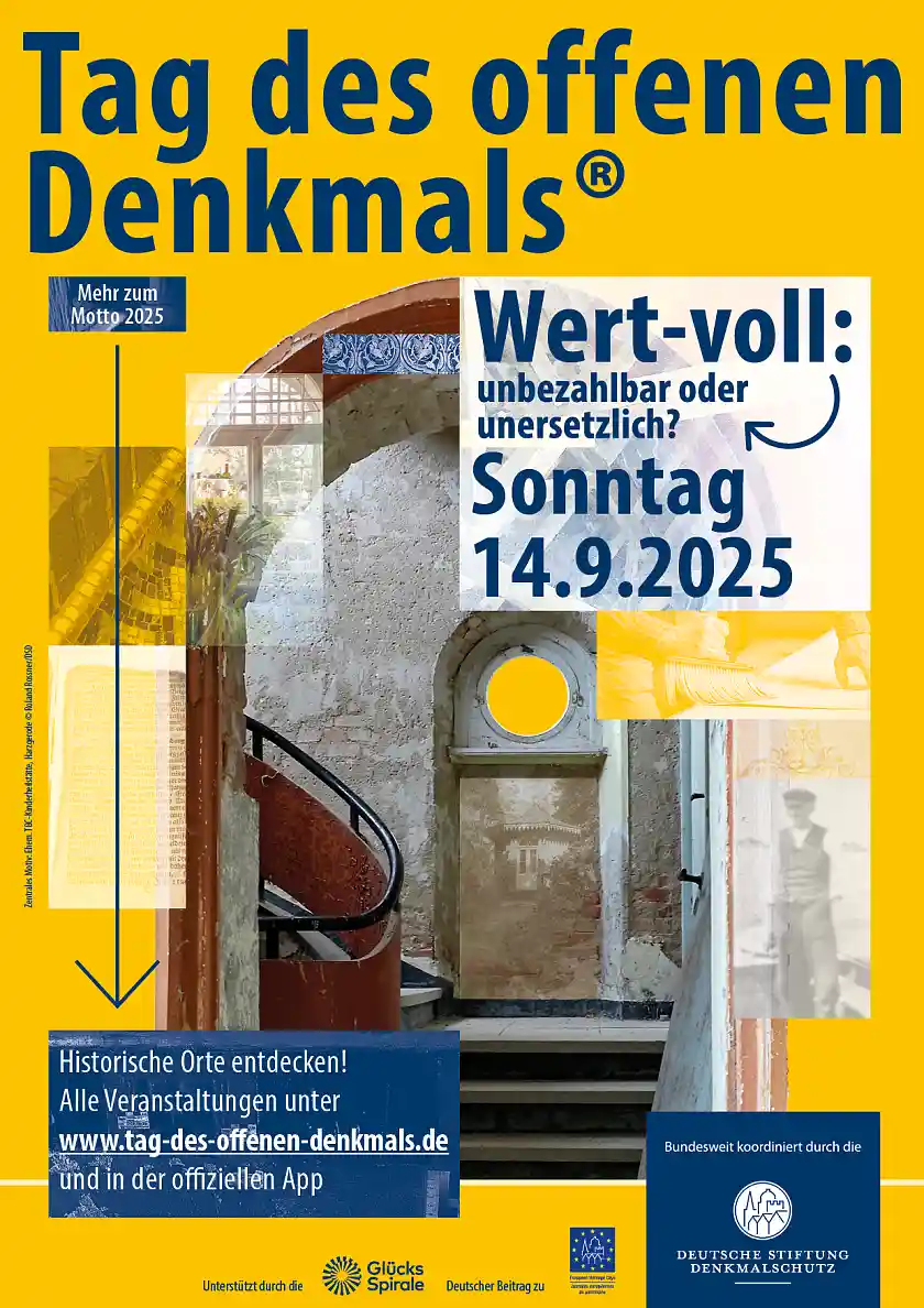 Plakat zum Tag des offenen Denksmals am Sonntag, 14. September 2025
